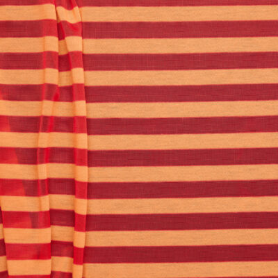 Bright Matte Stripe Jersey - Orange + Scarlet Red