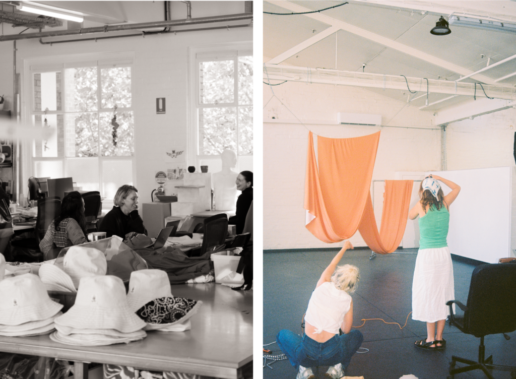 Photographing draped fabrics.