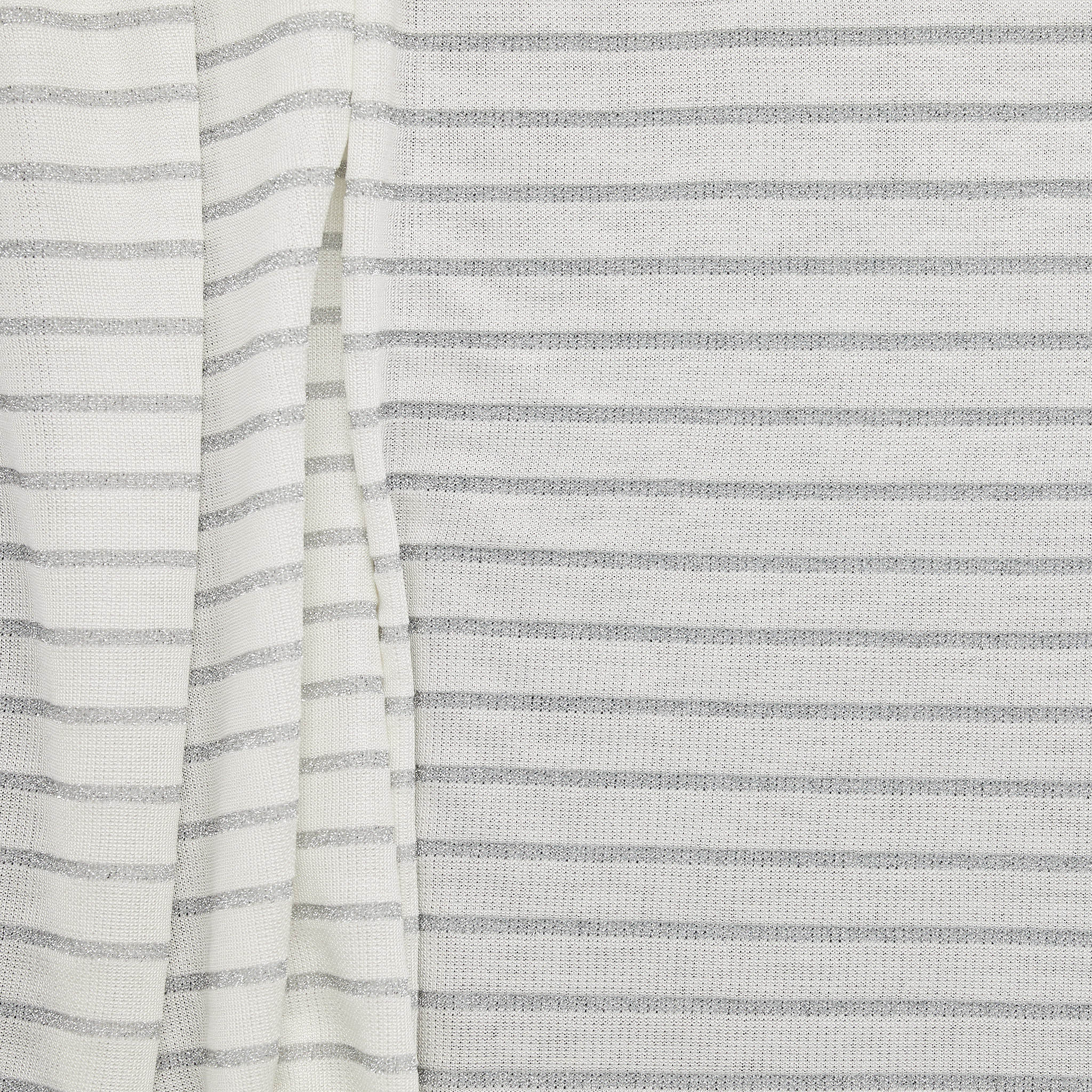 Viscose Metallic Stripe Jersey - Silver