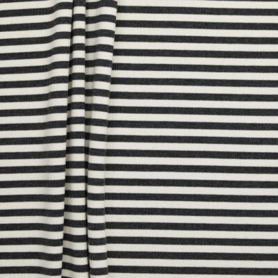 7+7mm Stripe Colour & Cotton Ponte - Charcoal