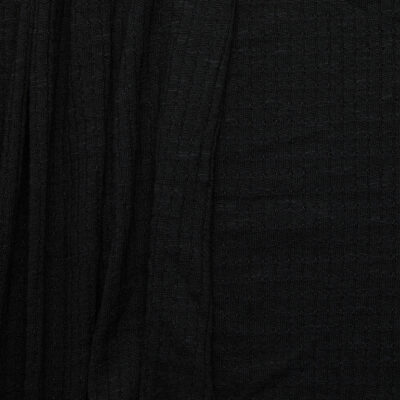 Cotton/ Viscose Broad Rib - Black
