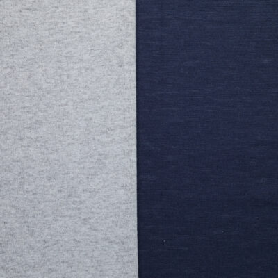 Wool Blend Twin Jersey – Navy/ Grey