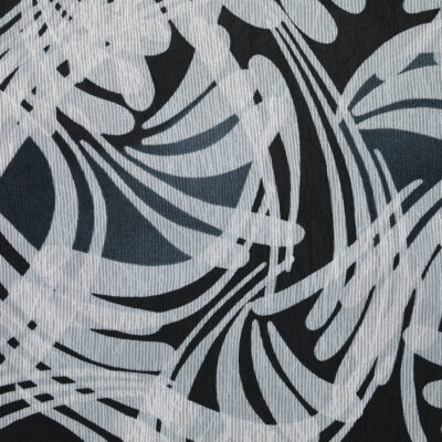 100% Polyester Textured Printed Chiffon - Black
