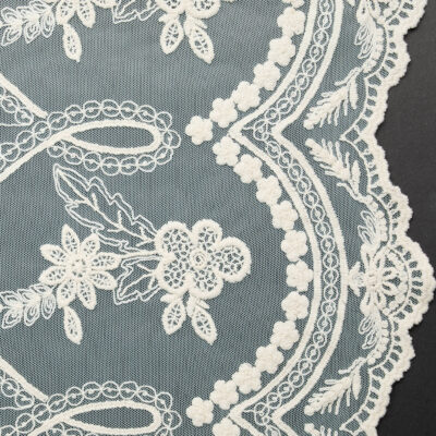 "Fairy Tale" Embroidered Tulle - Breeze Blue