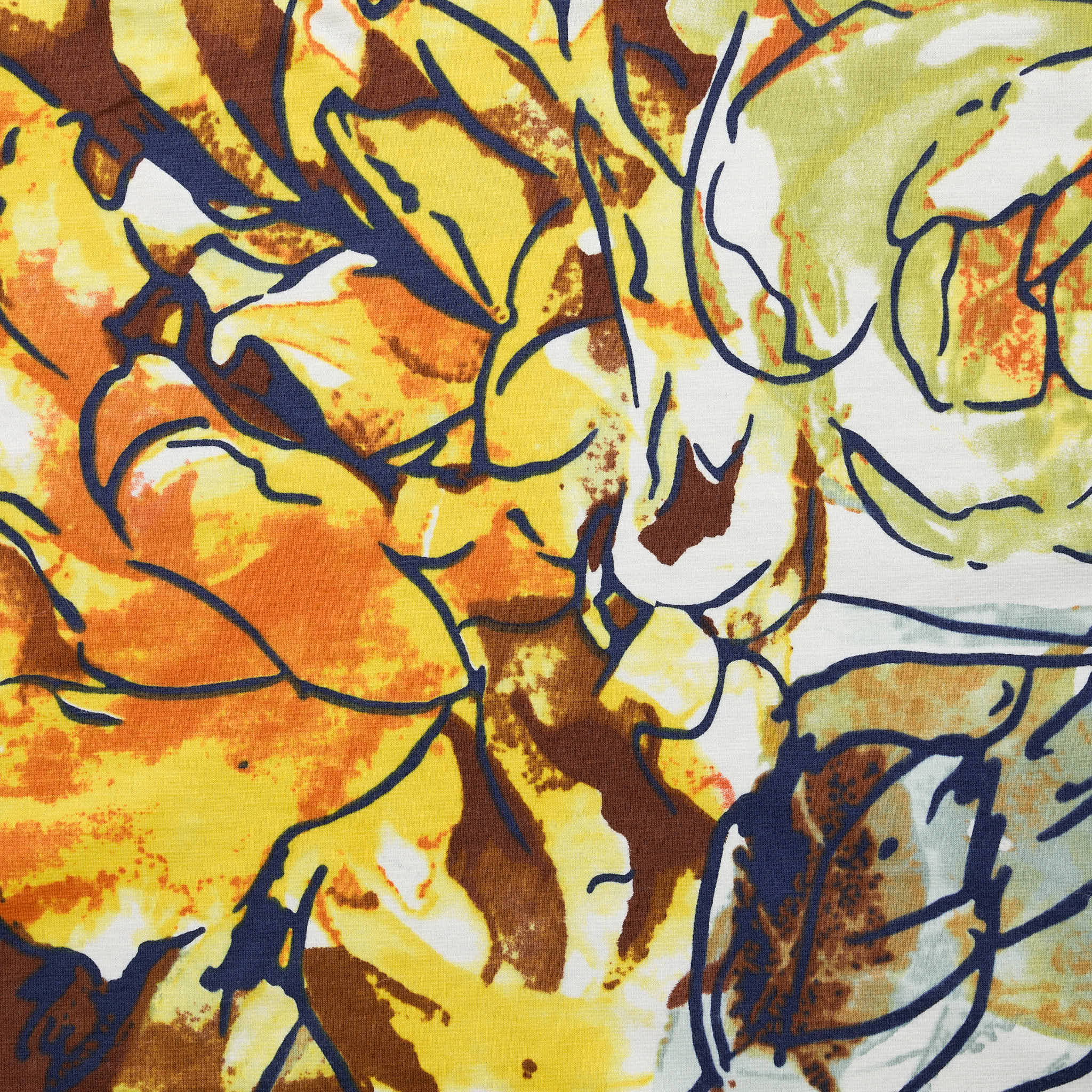 Floriade "Autumn" Print Cotton Jersey - Multicolour