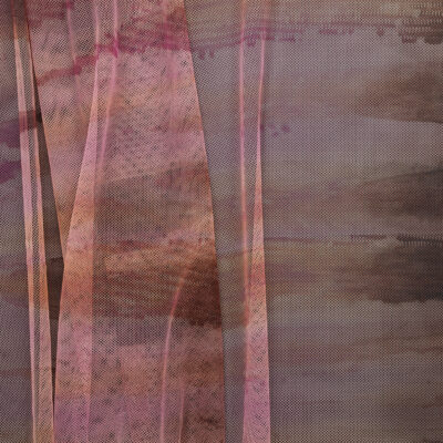 Carousel Printed Stretch Mesh - Peach
