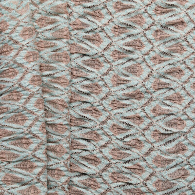 Shirred Stretch Lace Jacquard Knit - Blue/ Mauve
