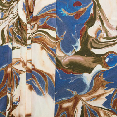 ITY Jersey ‘Marble’ Stretch Print - Blue/ Brown