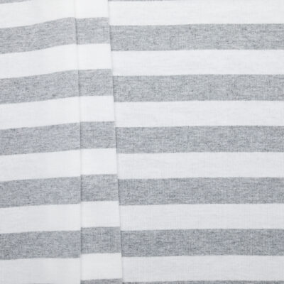 100% Cotton Stripe Jersey - Grey/ Off White