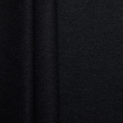 100% Italian Jersey Boiled Wool Boucle - Black