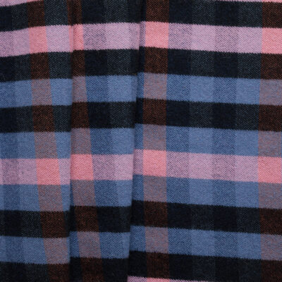 Wool Flannel Check - Blue & Pink