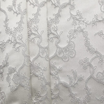Bonita Floral Brocade - Grey/ Silver