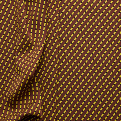100% Silk Stripe - Brown/ Yellow